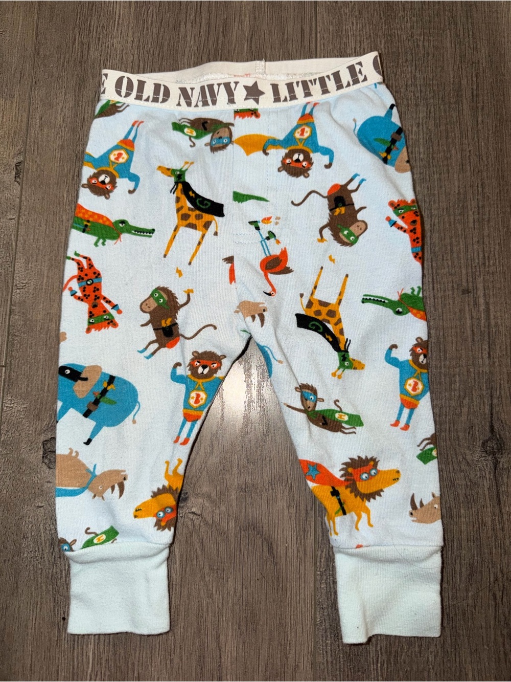 Old Navy Light Blue Animal Superhero Pajama Pants